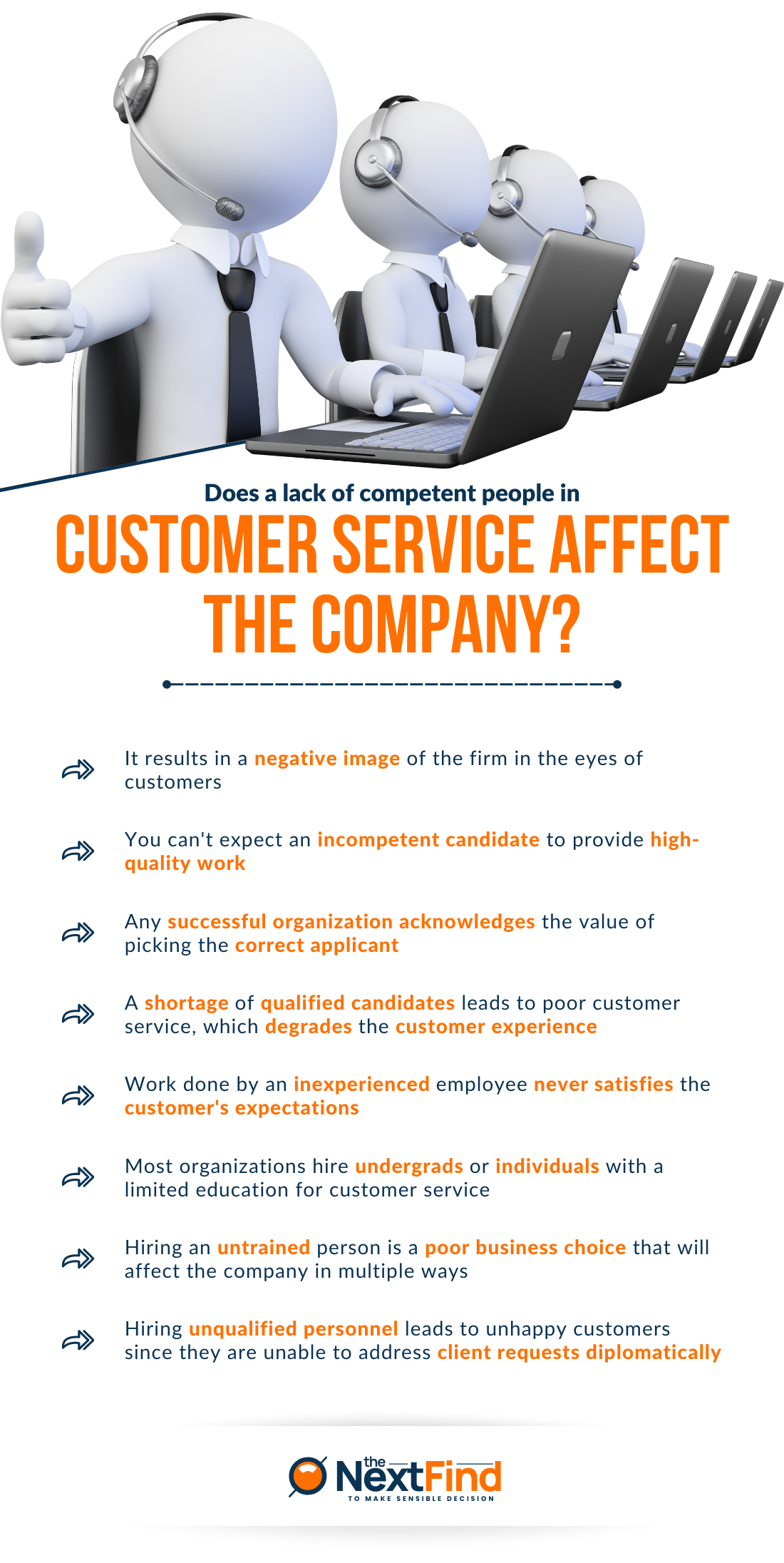 does lack of competent people in customer service affect the company