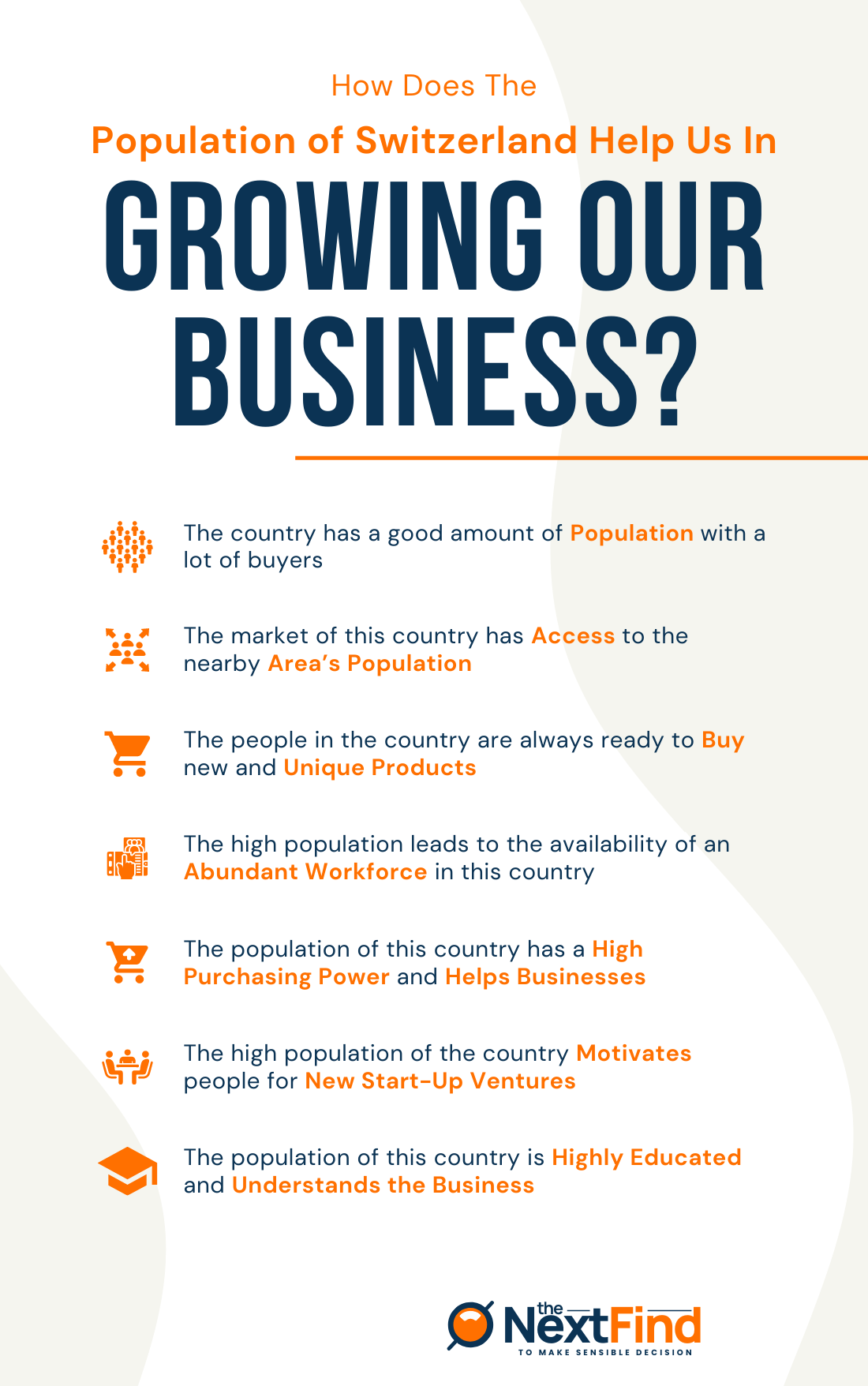 how does the population of Switzerland help us growing our business 