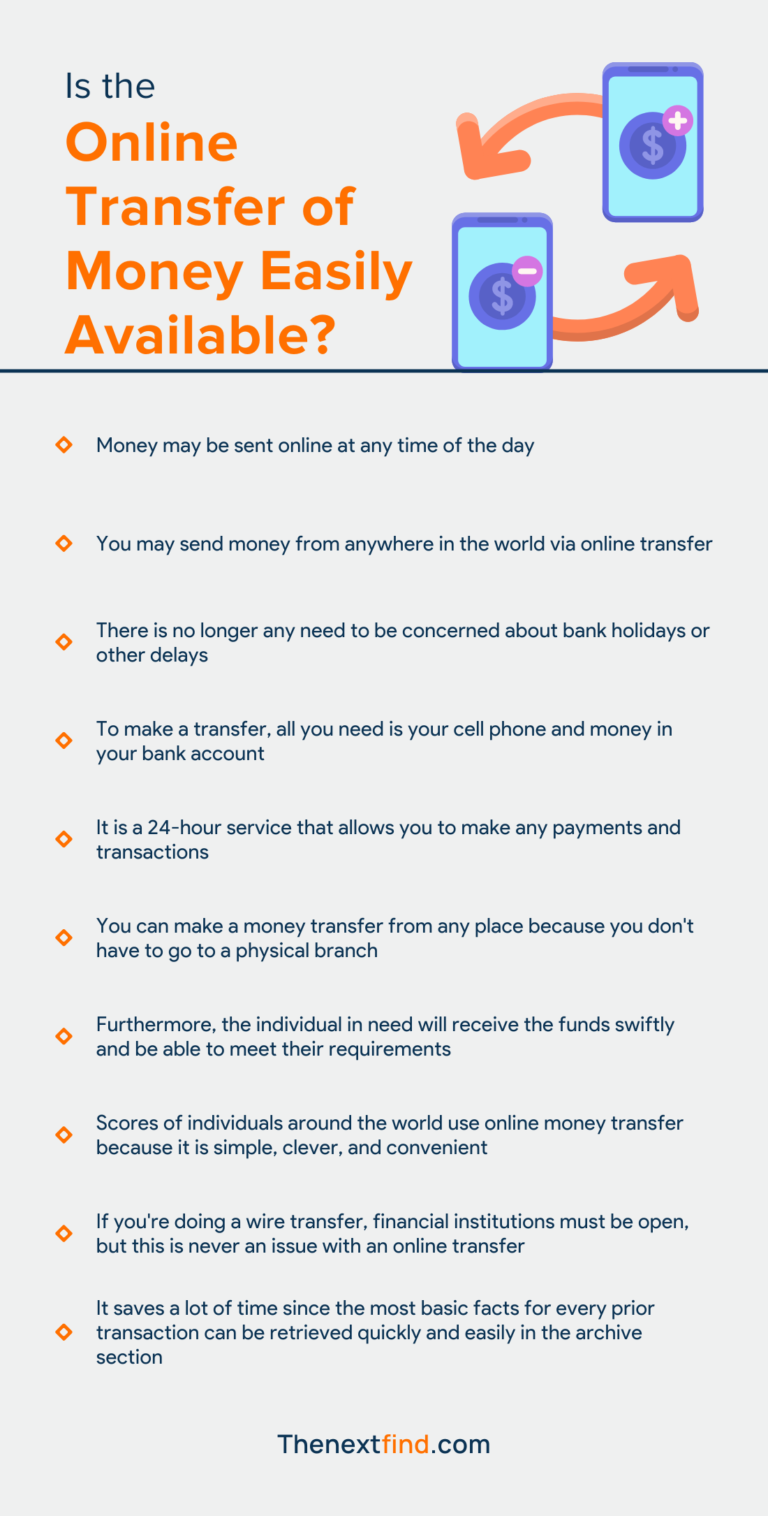 Is the online transfer of money easily available