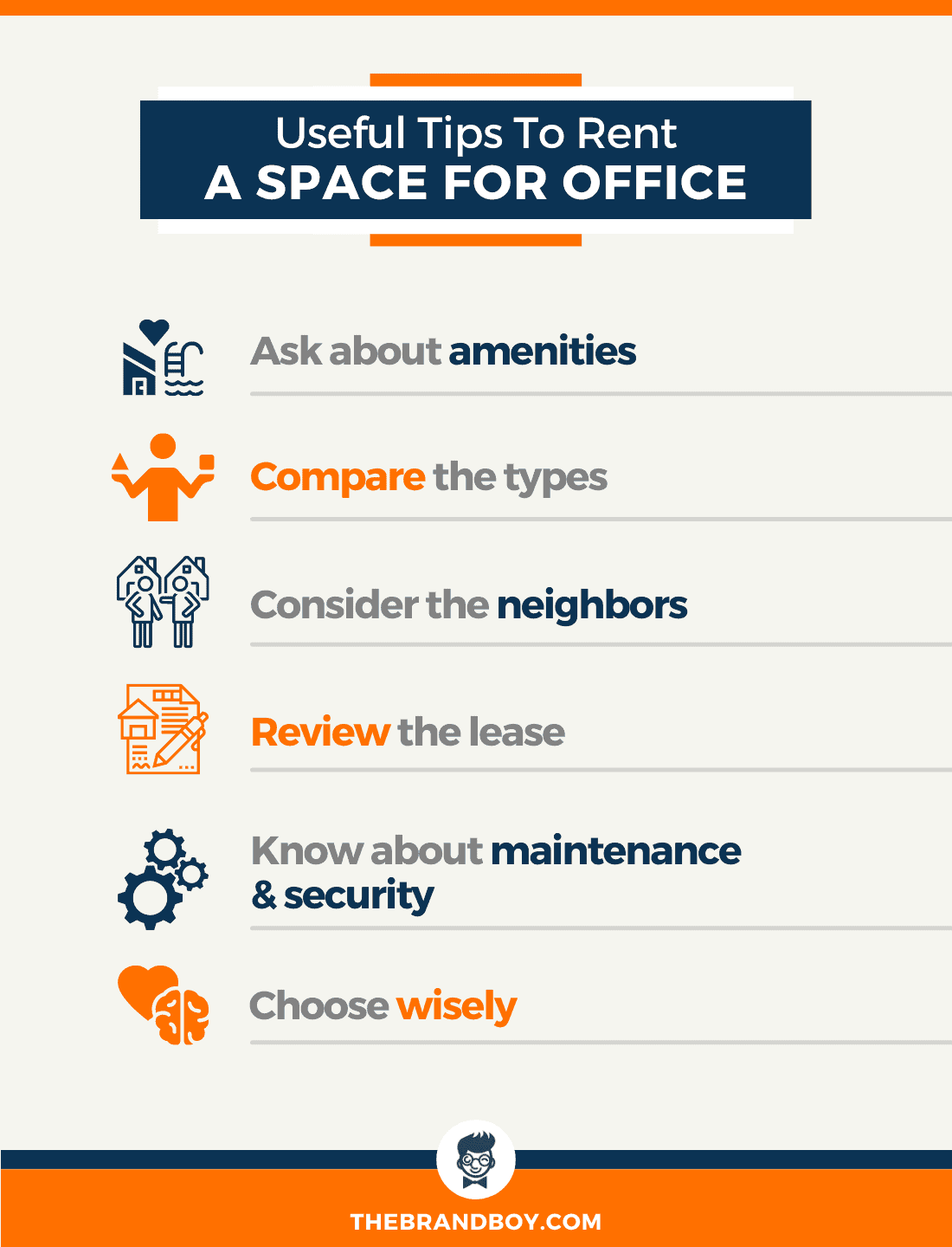tips rent space for office